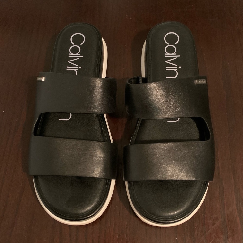 Calvin Klein Leather Sandals Sz 7.5